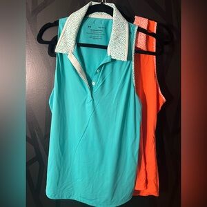 LG Aqua Polo Shirt with Patterned Collar